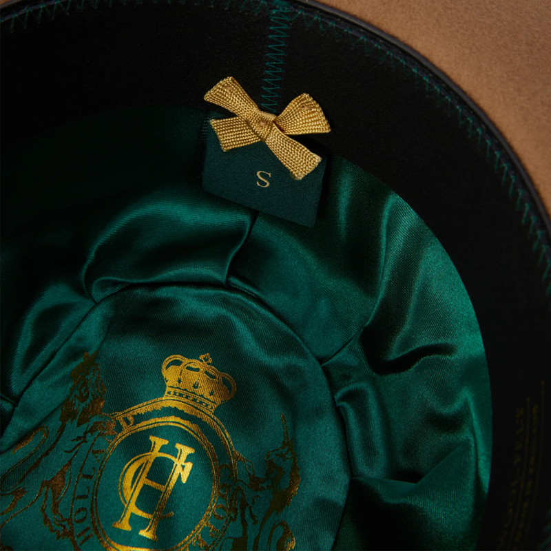 Holland Cooper Iridescent Feather Band Trilby Hat - Camel-6